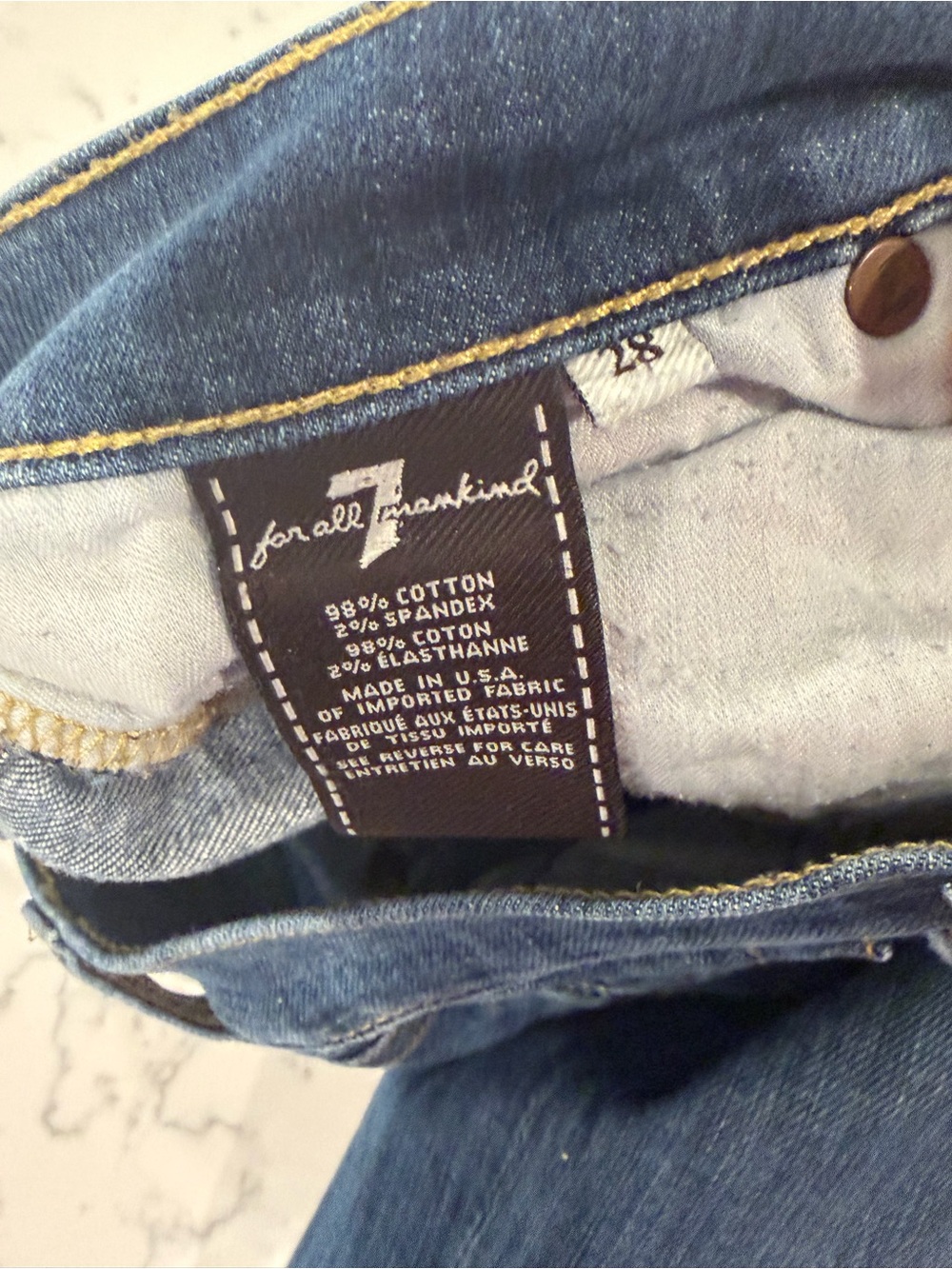 7 For All Mankind Women's Dark Blue Skinny Jeans - Picture 6 of 7